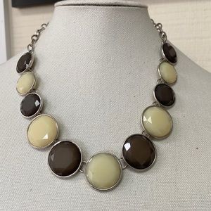 Lovely graduated gray and beige bead statement necklace